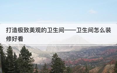 打造极致美观的卫生间——卫生间怎么装修好看