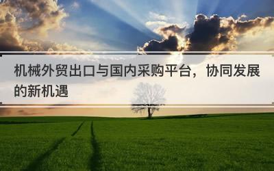 机械外贸出口与国内采购平台，协同发展的新机遇