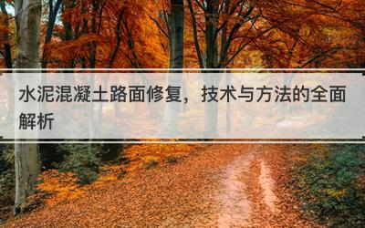 水泥混凝土路面修复，技术与方法的全面解析